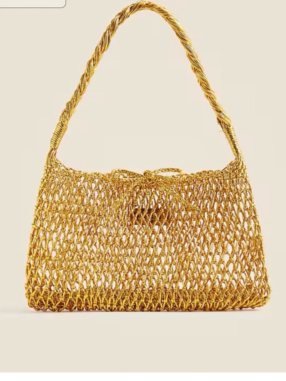 J. Crew Gold Woven Mesh Shoulder Bag